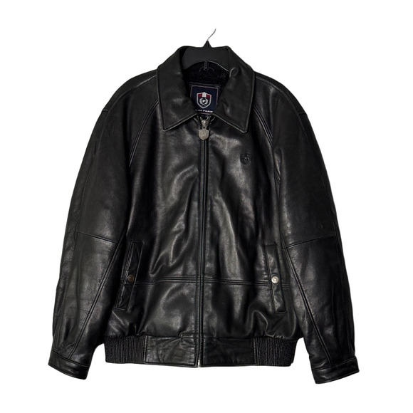 Vintage 90's Phat farm Men's Black Leather Jacket size XL - Picture 16 of 16